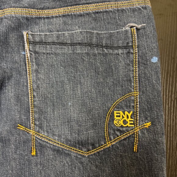 VTG Encye Jeans Men's 40 Dark Wash Embroidered Baggy Skater Hip Hop Rap Y2K 00s - Picture 7 of 12